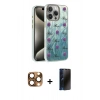 MARSİLYAN™- iPhone 16 Pro Max Kılıf Zirve Modern Prime - Siyah 3D Antistatik Hayalet Cam Ekran Koruyucu + Pers Alüminyum Kamera Lens - CLTM