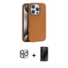 MARSİLYAN™- iPhone 16 Pro Max Kılıf Zirve Modern Prime - Siyah 3D Antistatik Hayalet Cam Ekran Koruyucu + Pers Alüminyum Kamera Lens - GI