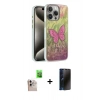 MARSİLYAN™- iPhone 16 Pro Max Kılıf Zirve Modern Prime - Siyah 3D Antistatik Hayalet Cam Ekran Koruyucu + Raze Metal Kamera Lens - NLGY