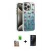 MARSİLYAN™- iPhone 16 Pro Max Kılıf Zirve Modern Prime - Siyah 3D Antistatik Hayalet Cam Ekran Koruyucu + Raze Metal Kamera Lens - CLTM