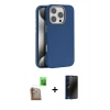 MARSİLYAN™- iPhone 16 Pro Max Kılıf Zirve Modern Prime - Siyah 3D Antistatik Hayalet Cam Ekran Koruyucu + Raze Metal Kamera Lens - CLTM