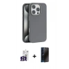 MARSİLYAN™- iPhone 16 Pro Max Kılıf Zirve Modern Prime - Siyah 3D Antistatik Hayalet Cam Ekran Koruyucu + Bilvis Titan Kamera Lens - TMGI