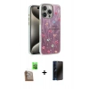 MARSİLYAN™- iPhone 16 Pro Max Kılıf Zirve Modern Prime - Siyah 3D Antistatik Hayalet Cam Ekran Koruyucu + Raze Metal Kamera Lens - CLTM