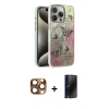 MARSİLYAN™- iPhone 16 Pro Max Kılıf Zirve Modern Prime - Siyah 3D Antistatik Hayalet Cam Ekran Koruyucu + Pers Alüminyum Kamera Lens - CLTM