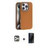 MARSİLYAN™- iPhone 16 Pro Max Kılıf Zirve Modern Prime - Siyah 3D Antistatik Hayalet Cam Ekran Koruyucu + PVD Metal Kamera Lens - GD