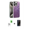 MARSİLYAN™- iPhone 16 Pro Max Kılıf Zirve Modern Prime - Siyah 3D Antistatik Hayalet Cam Ekran Koruyucu + Raze Metal Kamera Lens - BZ