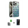 MARSİLYAN™- iPhone 16 Pro Max Kılıf Zirve Modern Prime - Siyah 3D Antistatik Hayalet Cam Ekran Koruyucu + Raze Metal Kamera Lens - SH