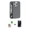 MARSİLYAN™- iPhone 16 Pro Max Kılıf Zirve Modern Prime - Siyah 3D Antistatik Hayalet Cam Ekran Koruyucu + Raze Metal Kamera Lens - NLGY