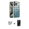 MARSİLYAN™- iPhone 16 Pro Max Kılıf Zirve Modern Prime - Siyah 3D Antistatik Hayalet Cam Ekran Koruyucu + Pers Alüminyum Kamera Lens - GS