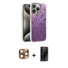 MARSİLYAN™- iPhone 16 Pro Max Kılıf Zirve Modern Prime - Siyah 3D Antistatik Hayalet Cam Ekran Koruyucu + Pers Alüminyum Kamera Lens - CLTM