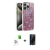 MARSİLYAN™- iPhone 16 Pro Max Kılıf Zirve Modern Prime - Siyah 3D Antistatik Hayalet Cam Ekran Koruyucu + Raze Metal Kamera Lens - BZ