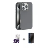 MARSİLYAN™- iPhone 16 Pro Max Kılıf Zirve Modern Prime - Siyah 3D Antistatik Hayalet Cam Ekran Koruyucu + Bilvis Titan Kamera Lens - SH