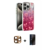 MARSİLYAN™- iPhone 16 Pro Max Kılıf Zirve Modern Prime - Siyah 3D Antistatik Hayalet Cam Ekran Koruyucu + Pers Alüminyum Kamera Lens - CLTM