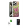 MARSİLYAN™- iPhone 16 Pro Max Kılıf Zirve Modern Prime - Siyah 3D Antistatik Hayalet Cam Ekran Koruyucu + Raze Metal Kamera Lens - BZ