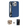 MARSİLYAN™- iPhone 16 Pro Max Kılıf Zirve Modern Prime - Siyah 3D Antistatik Hayalet Cam Ekran Koruyucu + Pers Alüminyum Kamera Lens - CLTM