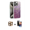 MARSİLYAN™- iPhone 16 Pro Max Kılıf Zirve Modern Prime - Siyah 3D Antistatik Mat Seramik Nano Ekran Koruyucu + Pers Alüminyum Kamera Lens - CLTM