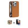 MARSİLYAN™- iPhone 16 Pro Max Kılıf Zirve Modern Prime - Siyah 3D Antistatik Mat Seramik Nano Ekran Koruyucu + Pers Alüminyum Kamera Lens - CLTM