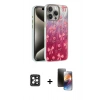 MARSİLYAN™- iPhone 16 Pro Max Kılıf Zirve Modern Prime - Siyah 3D Antistatik Mat Seramik Nano Ekran Koruyucu + PVD Metal Kamera Lens - SH