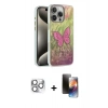MARSİLYAN™- iPhone 16 Pro Max Kılıf Zirve Modern Prime - Siyah 3D Antistatik Mat Seramik Nano Ekran Koruyucu + Pers Alüminyum Kamera Lens - GS