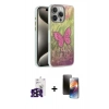 MARSİLYAN™- iPhone 16 Pro Max Kılıf Zirve Modern Prime - Siyah 3D Antistatik Mat Seramik Nano Ekran Koruyucu + Bilvis Titan Kamera Lens - SH