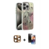 MARSİLYAN™- iPhone 16 Pro Max Kılıf Zirve Modern Prime - Siyah 3D Antistatik Mat Seramik Nano Ekran Koruyucu + Pers Alüminyum Kamera Lens - CLTM