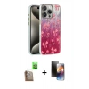 MARSİLYAN™- iPhone 16 Pro Max Kılıf Zirve Modern Prime - Siyah 3D Antistatik Mat Seramik Nano Ekran Koruyucu + Raze Metal Kamera Lens - CLTM