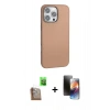 MARSİLYAN™- iPhone 16 Pro Max Kılıf Zirve Modern Prime - Siyah 3D Antistatik Mat Seramik Nano Ekran Koruyucu + Raze Metal Kamera Lens - CLTM