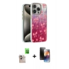 MARSİLYAN™- iPhone 16 Pro Max Kılıf Zirve Modern Prime - Siyah 3D Antistatik Mat Seramik Nano Ekran Koruyucu + Natural Grey Raze Metal Kamera Lens