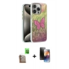 MARSİLYAN™- iPhone 16 Pro Max Kılıf Zirve Modern Prime - Siyah 3D Antistatik Mat Seramik Nano Ekran Koruyucu + Raze Metal Kamera Lens - CLTM