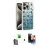 MARSİLYAN™- iPhone 16 Pro Max Kılıf Zirve Modern Prime - Siyah 3D Antistatik Mat Seramik Nano Ekran Koruyucu + Raze Metal Kamera Lens - SH