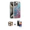 MARSİLYAN™- iPhone 16 Pro Max Kılıf Zirve Modern Prime - Siyah 3D Antistatik Mat Seramik Nano Ekran Koruyucu + Pers Alüminyum Kamera Lens - CLTM