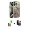 MARSİLYAN™- iPhone 16 Pro Max Kılıf Zirve Modern Prime - Siyah 3D Antistatik Mat Seramik Nano Ekran Koruyucu + Raze Metal Kamera Lens - CLTM
