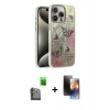 MARSİLYAN™- iPhone 16 Pro Max Kılıf Zirve Modern Prime - Siyah 3D Antistatik Mat Seramik Nano Ekran Koruyucu + Raze Metal Kamera Lens - SH