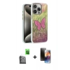 MARSİLYAN™- iPhone 16 Pro Max Kılıf Zirve Modern Prime - Siyah 3D Antistatik Mat Seramik Nano Ekran Koruyucu + Raze Metal Kamera Lens - SH