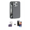 MARSİLYAN™- iPhone 16 Pro Max Kılıf Zirve Modern Prime - Siyah 3D Antistatik Mat Seramik Nano Ekran Koruyucu + Bilvis Titan Kamera Lens - GS