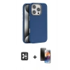 MARSİLYAN™- iPhone 16 Pro Max Kılıf Zirve Modern Prime - Siyah 3D Antistatik Mat Seramik Nano Ekran Koruyucu + PVD Metal Kamera Lens - SH