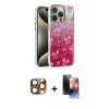 MARSİLYAN™- iPhone 16 Pro Max Kılıf Zirve Modern Prime - Siyah 3D Antistatik Mat Seramik Nano Ekran Koruyucu + Pers Alüminyum Kamera Lens - CLTM