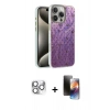 MARSİLYAN™- iPhone 16 Pro Max Kılıf Zirve Modern Prime - Siyah 3D Antistatik Mat Seramik Nano Ekran Koruyucu + Pers Alüminyum Kamera Lens - GS