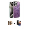 MARSİLYAN™- iPhone 16 Pro Max Kılıf Zirve Modern Prime - Siyah 3D Antistatik Mat Seramik Nano Ekran Koruyucu + Pers Alüminyum Kamera Lens - CLTM