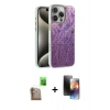MARSİLYAN™- iPhone 16 Pro Max Kılıf Zirve Modern Prime - Siyah 3D Antistatik Mat Seramik Nano Ekran Koruyucu + Raze Metal Kamera Lens - CLTM