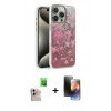 MARSİLYAN™- iPhone 16 Pro Max Kılıf Zirve Modern Prime - Siyah 3D Antistatik Mat Seramik Nano Ekran Koruyucu + Natural Grey Raze Metal Kamera Lens