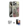 MARSİLYAN™- iPhone 16 Pro Max Kılıf Zirve Modern Prime - Siyah 3D Antistatik Mat Seramik Nano Ekran Koruyucu + Pers Alüminyum Kamera Lens - GS
