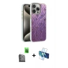 MARSİLYAN™- iPhone 16 Pro Max Kılıf Zirve Modern Prime - Siyah 3D Antistatik Seramik Nano Ekran Koruyucu + Raze Metal Kamera Lens - SH