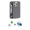 MARSİLYAN™- iPhone 16 Pro Max Kılıf Zirve Modern Prime - Siyah 3D Antistatik Seramik Nano Ekran Koruyucu + Raze Metal Kamera Lens - BZ