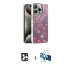 MARSİLYAN™- iPhone 16 Pro Max Kılıf Zirve Modern Prime - Siyah 3D Antistatik Seramik Nano Ekran Koruyucu + PVD Metal Kamera Lens - GD