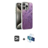 MARSİLYAN™- iPhone 16 Pro Max Kılıf Zirve Modern Prime - Siyah 3D Antistatik Seramik Nano Ekran Koruyucu + PVD Metal Kamera Lens - SH