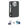 MARSİLYAN™- iPhone 16 Pro Max Kılıf Zirve Modern Prime - Siyah 3D Antistatik Seramik Nano Ekran Koruyucu + Bilvis Titan Kamera Lens - TMGI