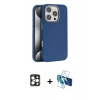 MARSİLYAN™- iPhone 16 Pro Max Kılıf Zirve Modern Prime - Siyah 3D Antistatik Seramik Nano Ekran Koruyucu + PVD Metal Kamera Lens - GD