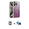 MARSİLYAN™- iPhone 16 Pro Max Kılıf Zirve Modern Prime - Siyah 3D Antistatik Seramik Nano Ekran Koruyucu + PVD Metal Kamera Lens - GD