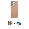 MARSİLYAN™- iPhone 16 Pro Max Kılıf Zirve Modern Prime - Siyah 3D Antistatik Seramik Nano Ekran Koruyucu + Pers Alüminyum Kamera Lens - CLTM